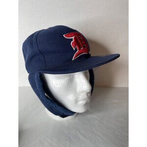 Detroit Tigers Flap Cap Trapper Hat Baseball Hat Blue XL -‎ Black White Brand